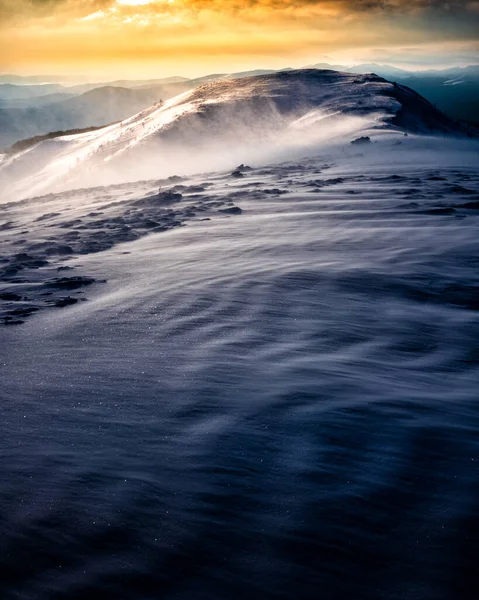 Winter Mountain Meadow Polonina Carynska Bieszczady National Park Carpathians Poland — Fotografia de Stock