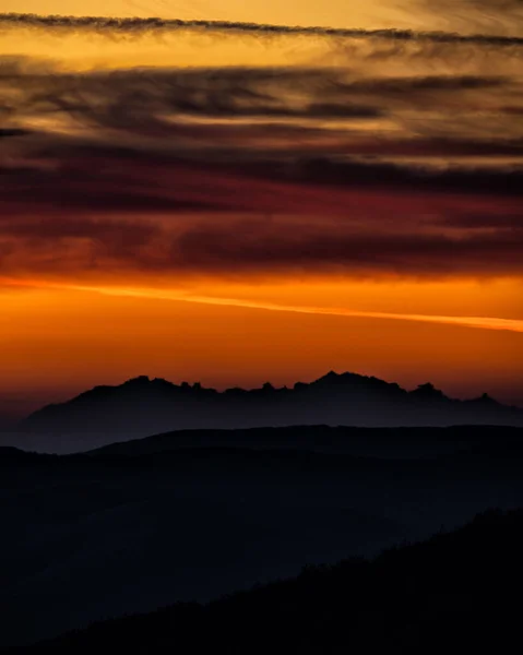 Temperature Inversion Mountains Tatra Mountains Seen Polonina Wetlinska Bieszczady Poland — Stock Photo, Image