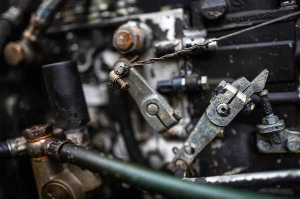 Traktörün Motorunun Yakın Plan Görüntüsü — Stok fotoğraf