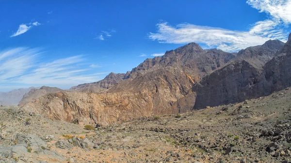 Fantastic Mountain Landscape Jibal Hajar Moutains Musandam Oman — Zdjęcie stockowe