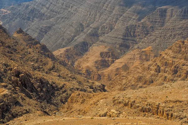 Fantastyczny Krajobraz Górski Jibal Hajar Moutains Musandam Oman — Zdjęcie stockowe