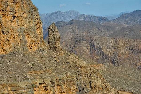 Fantastic Mountain Landscape Jibal Hajar Moutains Musandam Oman — Zdjęcie stockowe
