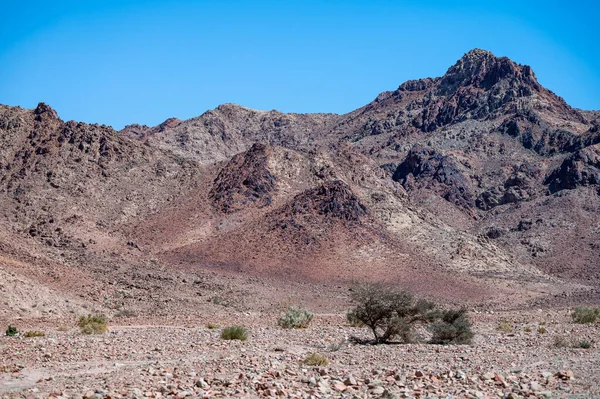 Hory Mezi Městem Aqaba Chráněnou Oblastí Wadi Rum Blízkosti Jordánsko — Stock fotografie