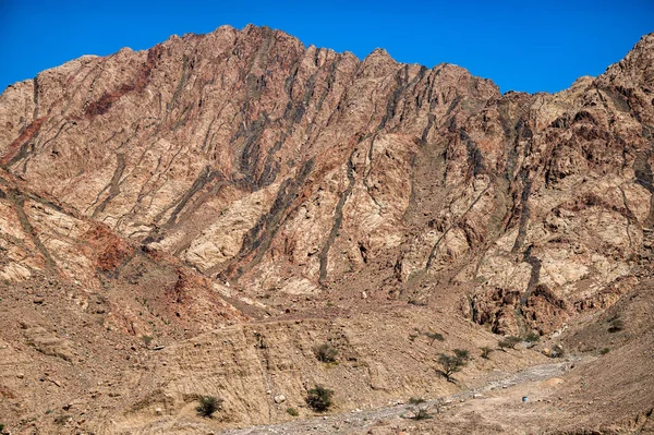 Góry Między Miastem Akaba Obszarem Chronionym Wadi Rum Pobliżu Granicy — Zdjęcie stockowe
