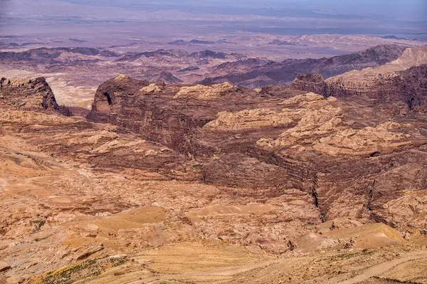 Piękny Krajobraz Górski Pustyni Wadi Musa Petra Jordania — Zdjęcie stockowe