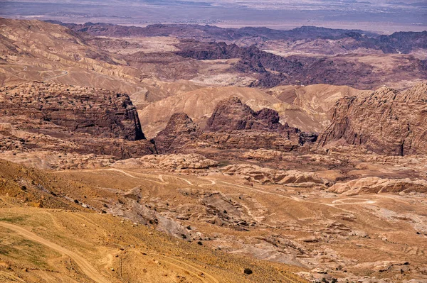 Hermoso Paisaje Montaña Del Desierto Wadi Musa Petra Jordania — Foto de Stock