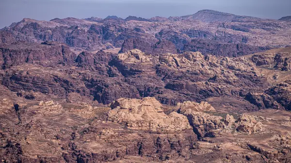 美しい砂漠の山の風景 ワディ ムーサ ペトラ ヨルダン — ストック写真