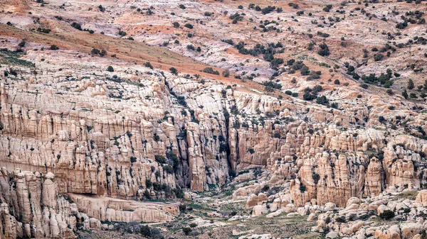 Прекрасний Пейзаж Пустельних Гір Гори Едому Між Петром Ваді Дана — стокове фото