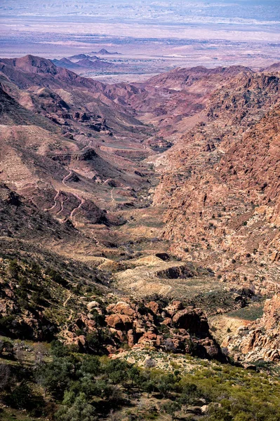 Όμορφο Τοπίο Της Ερήμου Βουνά Γουάντι Ντέινα Ιορδανία — Φωτογραφία Αρχείου