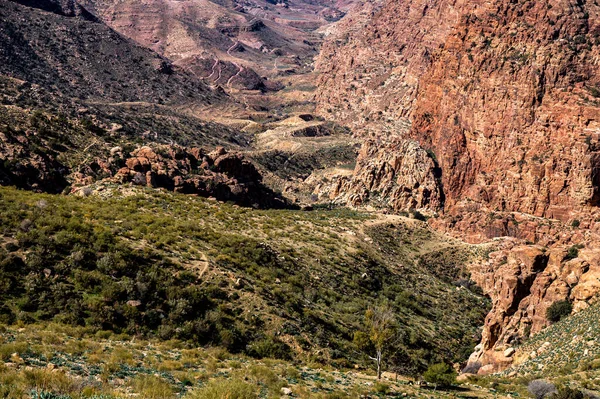 Hermoso Paisaje Montañas Del Desierto Wadi Dana Jordania — Foto de Stock