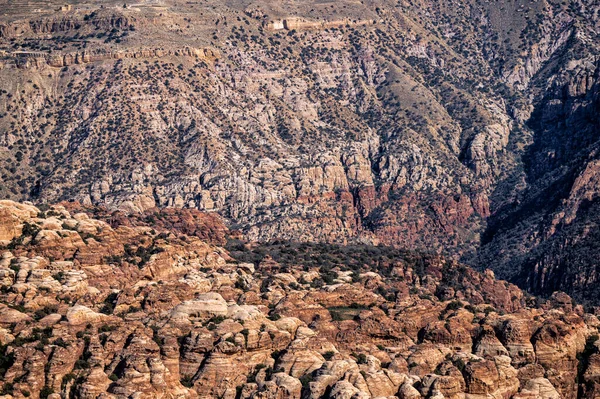 Bellissimo Paesaggio Montuoso Deserto Wadi Dana Giordania — Foto Stock