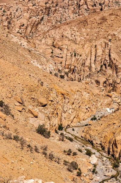 Geweldige Woestijn Bergen Landschap Wadi Ghuweir Jordanië — Stockfoto