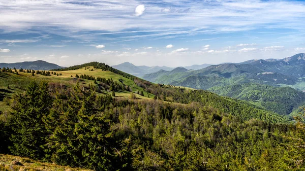 カラフルな春の山の風景 マリーZwolen山 低タトラ スロバキア — ストック写真