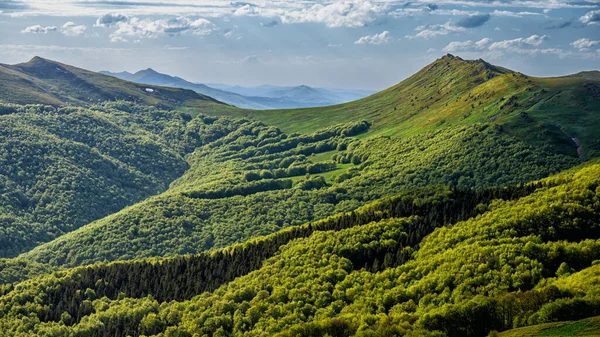 春の山の風景 Bieszzcady山脈 ポーランド — ストック写真