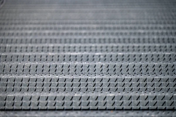 Metal stairs, perspective, industrial background.