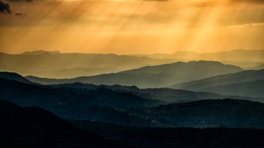 Sunset from the Prislop Pass, Rodna (Rodnei) Mountains, Carpathians, Romania. clipart