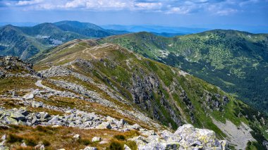 Low Tatras Ulusal Parkı, Karpatlar, Slovakya. Yaz dağı manzarası.