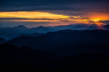 Sunrise over the Low Tatras seen from the Mount Krizna, Great Fatra (Velka Fatra), Carpathians, Slovakia.