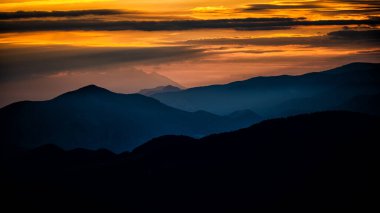 Sunrise over the Low Tatras seen from the Mount Krizna, Great Fatra (Velka Fatra), Carpathians, Slovakia.