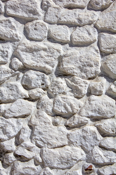 Whitewashed stone wall