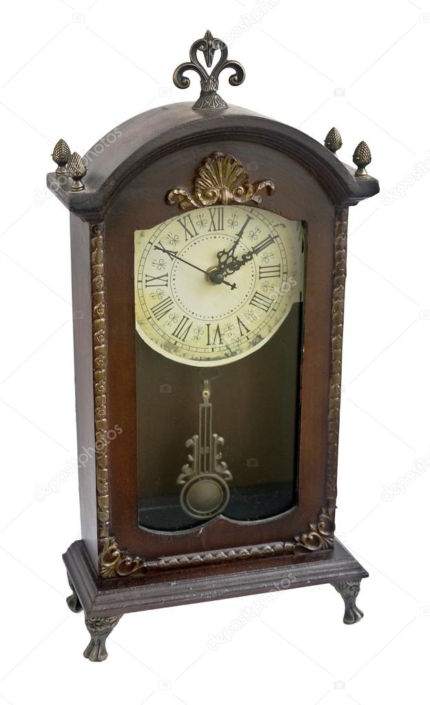 Antique clock isolated
