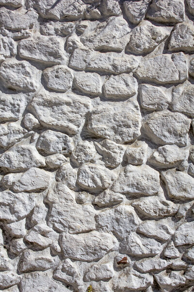 Whitewashed stone wall