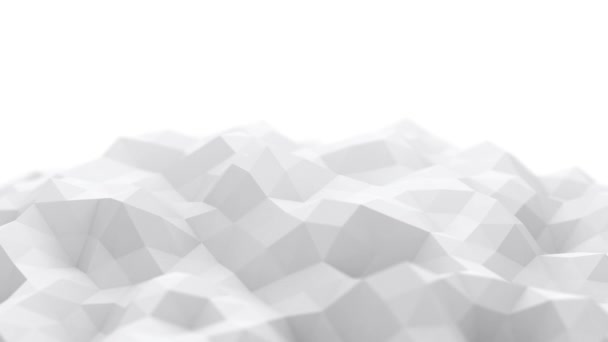 Animación Forma Geométrica Polivinílica Baja Blanca Que Gira Lentamente — Vídeo de stock