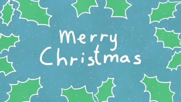 Frame Frame Animation Handwritten White Text Merry Christmas Surrounded Christmas — Stock Video