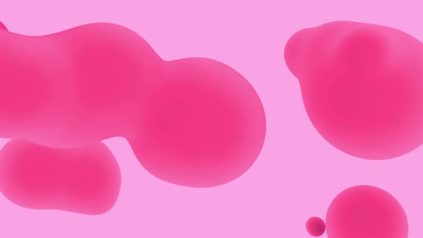Animation Αφηρημένα Και Ρευστά Ογκομετρικά Ροζ Σχήματα Που Έλκονται Μεταξύ — Αρχείο Βίντεο