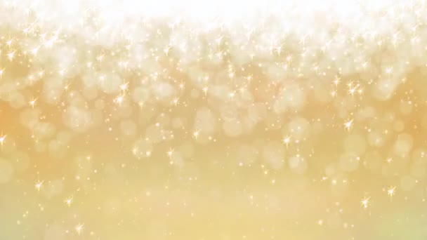 黄金の背景に輝く光粒子の秋のアニメーション背景 — ストック動画