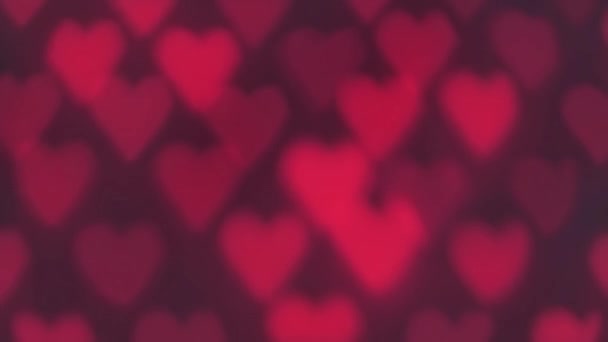 Looping Fondo Del Día San Valentín Bokeh Forma Corazón Hecho — Vídeo de stock