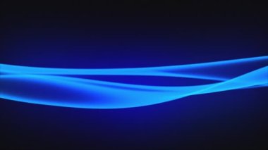 3D animasyon - Mavi ışık dalgası yavaşça koyu arkaplanda hareket ediyor