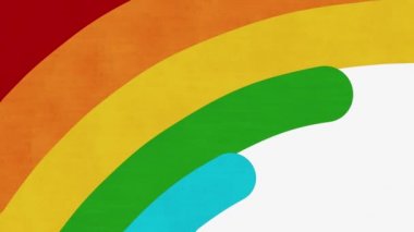 Looping frame by frame animation of a textured background or wipe transition of a rainbow isolated on white background.
