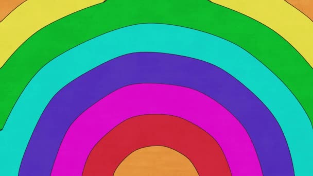 Aufklappbarer Animierter Regenbogenhintergrund Mit Frame Für Frame Cartoon Stil — Stockvideo