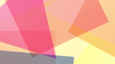 Looped animated abstract background of translucent colored geometric shapes