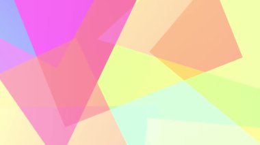 Looped animated abstract background of translucent colored geometric shapes