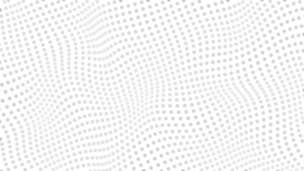 White Futuristic Abstract Background Looping Animated Warping Gray Dots — 비디오