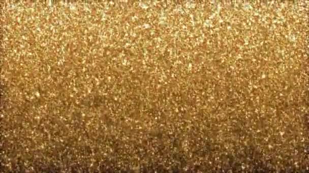 黄金の光の粒子で作られた滝のループ可能なアニメーションクリスマスの背景 — ストック動画