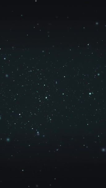 Цикл Анимированного Космического Фона Мерцающими Частицами Синего Света Черном Фоне — стоковое видео