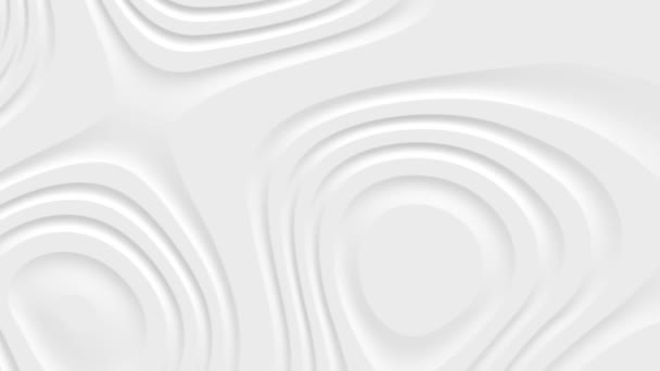 Animación Superficie Plana Abstracta Blanca Animada Bucle Con Formas Remolinadas — Vídeos de Stock