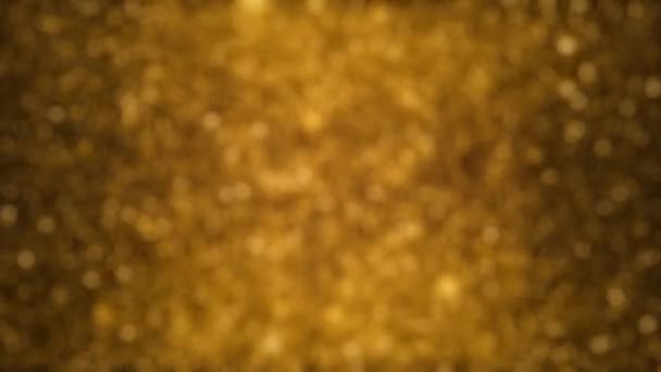 Natal Dourado Desfocado Fundo Abstrato Partículas Cintilantes Animadas — Vídeo de Stock