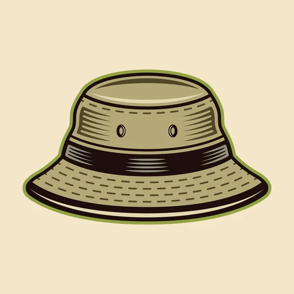 Bucket hat character colorful vector illustration in cartoon style isolated on light background — Stockový vektor