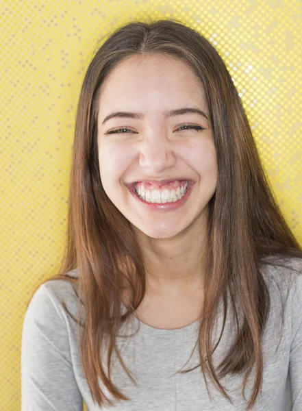Multiracial attractive young woman laughing — Stock Photo, Image