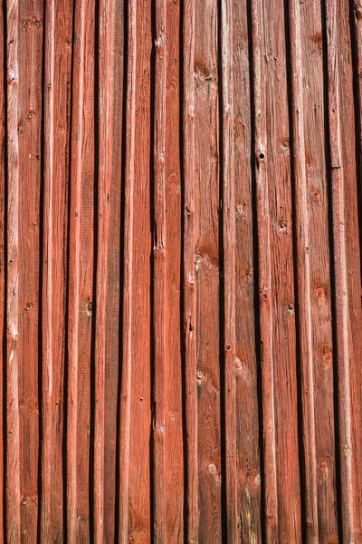 Red wooden wall with old natural texture — Stock Photo, Image