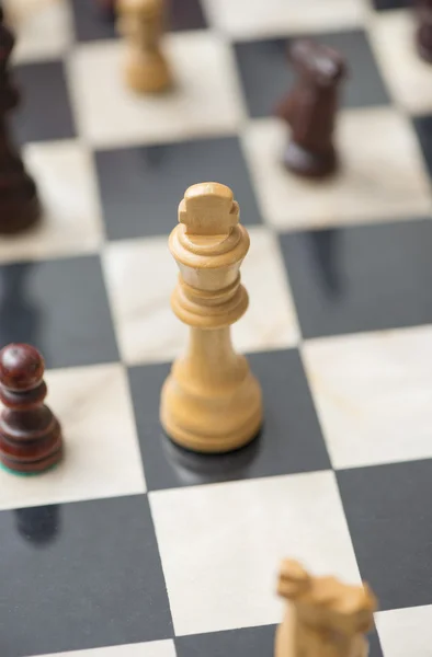 Chessboard with chess pieces — Stock Photo, Image