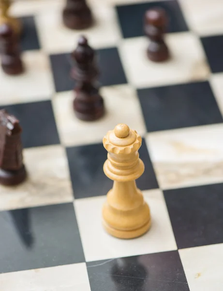 Chessboard with chess pieces — Stock Photo, Image