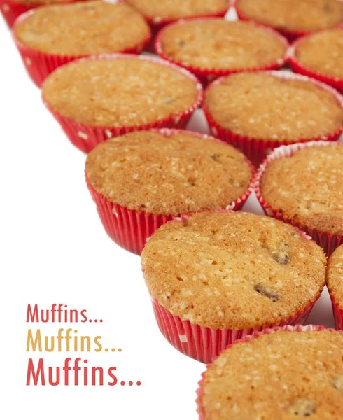 Muffins con texto de muestra Imágenes de stock libres de derechos