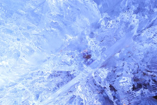 Texture of ice with blue back light. — Stock Photo, Image