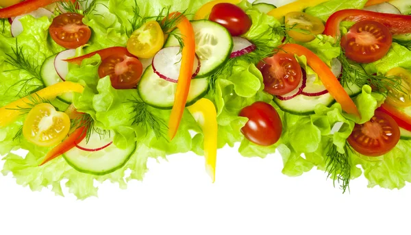 Fresh salad with radishes, cherry tomatoes and cucumbers — Stock Photo, Image