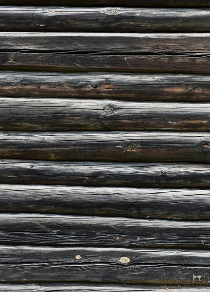 Old vintage dark timbered wall as background — Stock Photo, Image